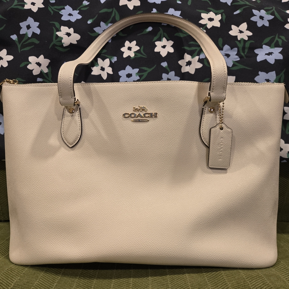 Coach Cream Leather Tote Bag